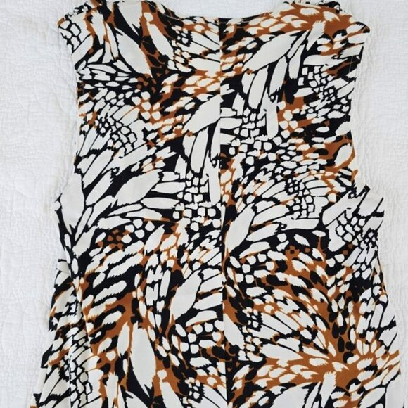 Veronica M. Women's Mini Dress Size Large Brown Black Sleeveless V-Neck Stretch - Picture 10 of 13